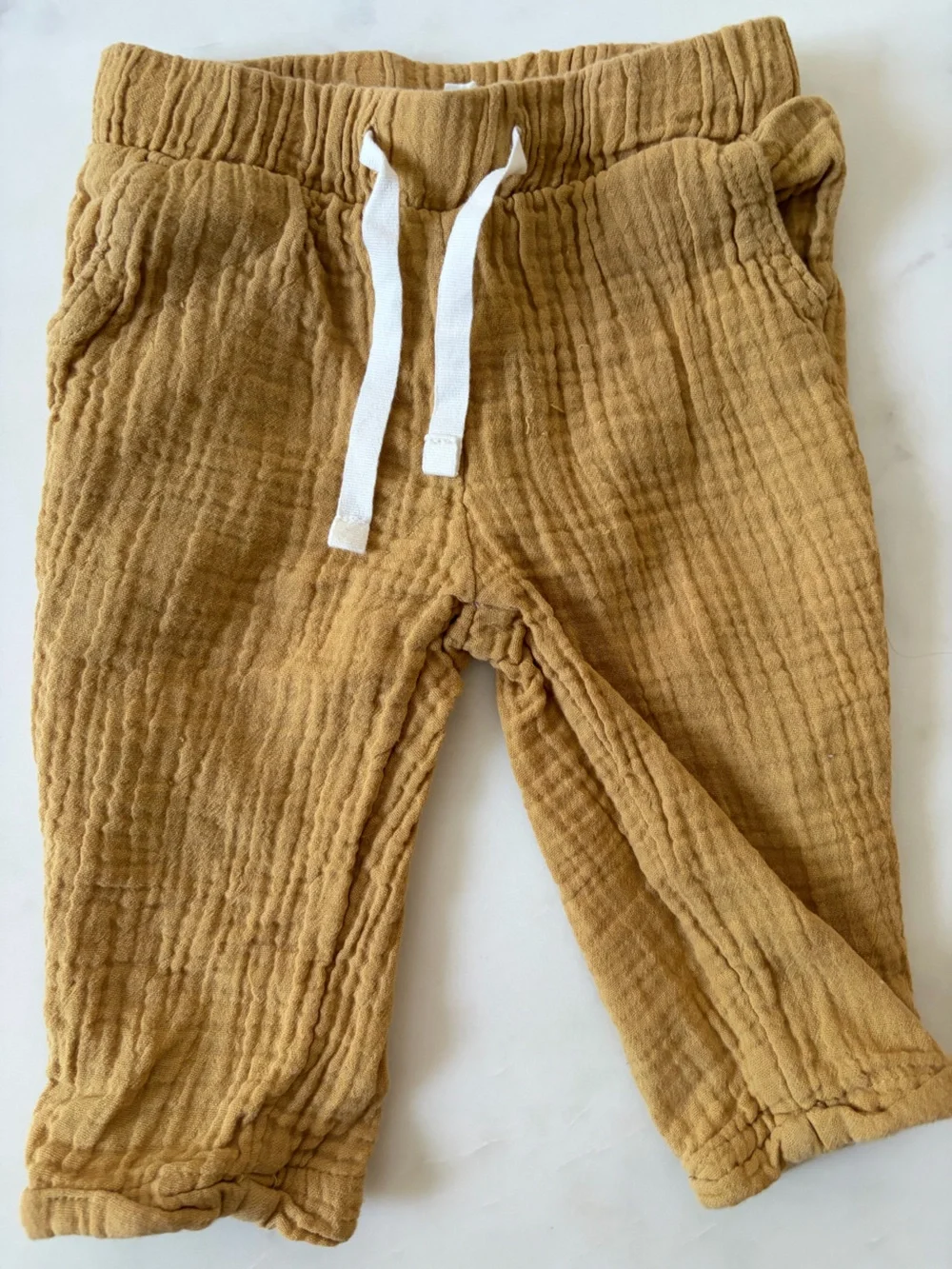 Carter's Mustard Textured Drawstring Lounge Pants